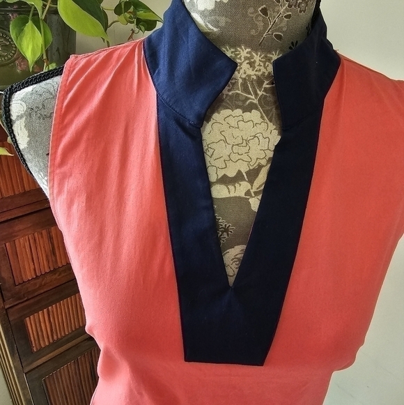 STS Sail to Sable Coral & Navy sleeveless dress. NWT XS - Picture 2 of 7